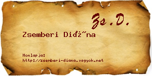 Zsemberi Diána névjegykártya