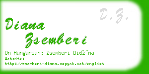 diana zsemberi business card